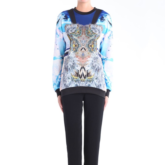 Clover Canyon Neoprene Crystal Corset Sweatshirt Size S Retail $225 - Picture 2 of 12